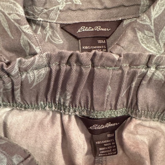 Eddie Bauer Baby Toddler Girl 18mos Safari Shorts and Button Down Top - Picture 4 of 4